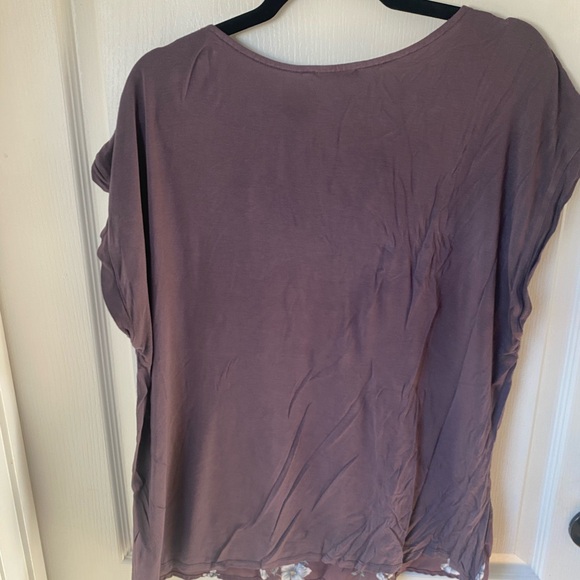 Papermoon Reece Mixed Material Top - Purple - Picture 6 of 6